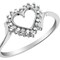Gem And Harmony Accent Diamond Heart Promise Ring in 10K White Gold